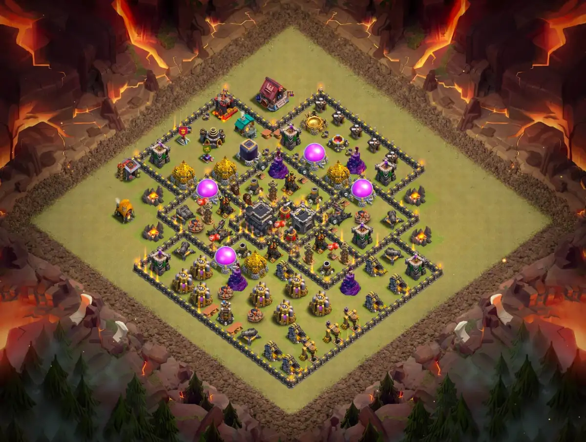 TH9 War Base Copy Link | Anti 3 Star Ring Style Layout