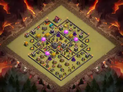 Layout TH9 War Base Copy Link | Anti 3 Star Ring Style Layout