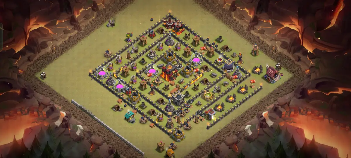 TH10 War Base Anti 3 Star Hybrid Layout with Copy Link