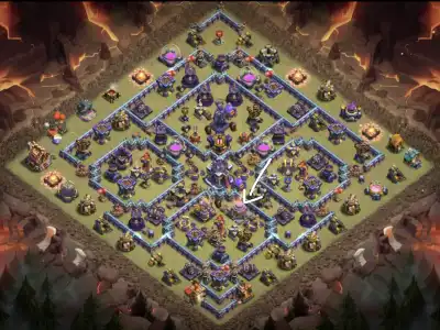 Layout TH15 War Badr Anti 3 Star Clash of Clans Base Copy Link