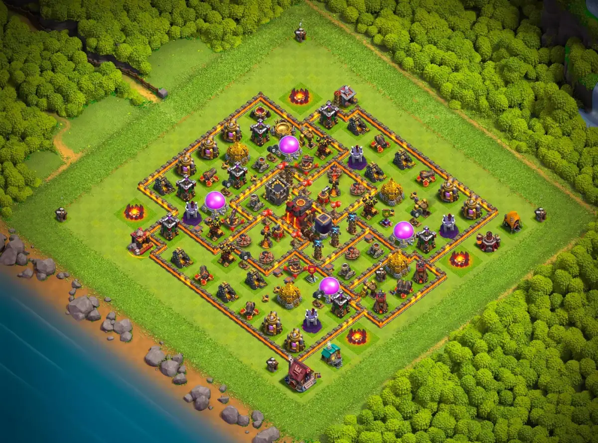 TH10 Farming Base Layout with Safe Storages and Copy Link