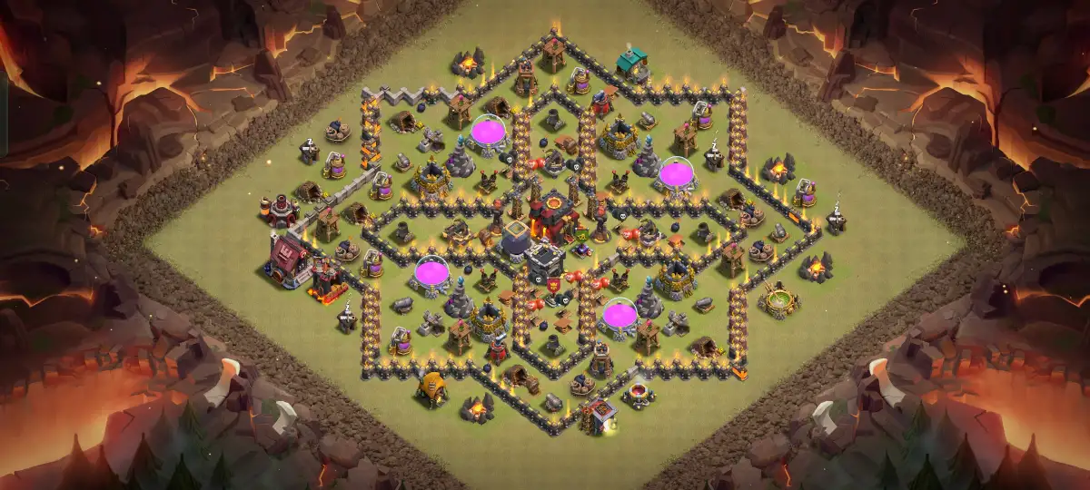 TH10 Anti 2 Star War Base Layout with Tough Core Ring