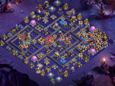 Layout TH18 Legend League Base with Split Core Defense