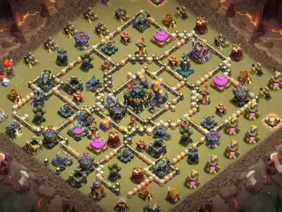Layout TH17 War Base Anti 2 Star Layout with Copy Link