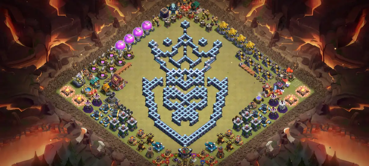 TH14 Troll Base for Clash of Clans War Badr Wall Art