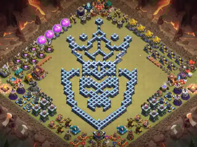 Layout TH14 Troll Base for Clash of Clans War Badr Wall Art