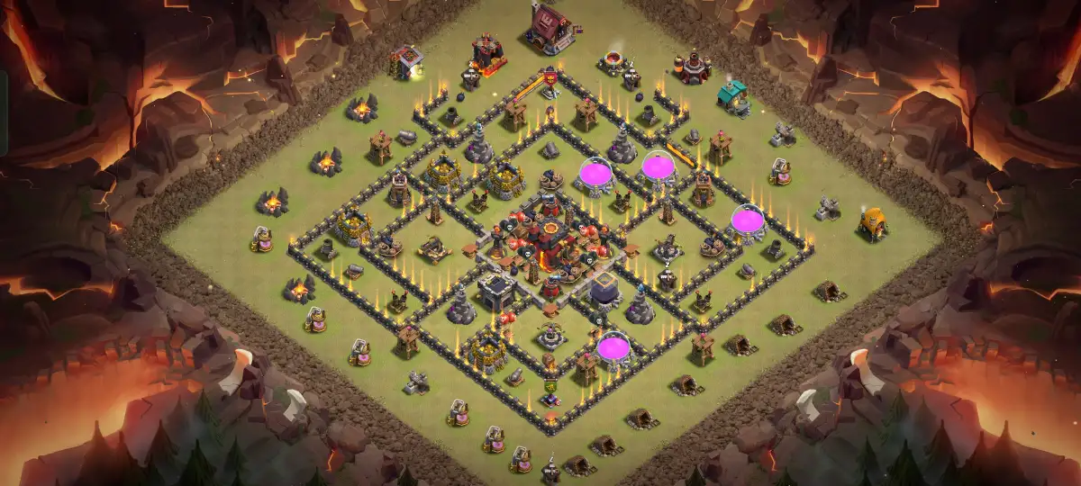 TH10 War Base Anti 2 Star Hybrid for Clash of Clans