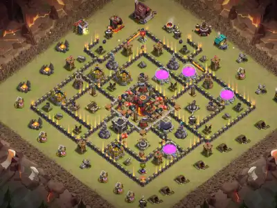 Layout TH10 War Base Anti 2 Star Hybrid for Clash of Clans