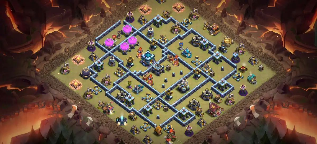 TH13 Farming Base for CoC Anti Electro Dragon Copy Link