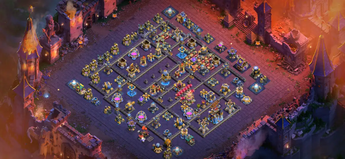 TH18 War Base Layout for Clash of Clans Anti 2 Star