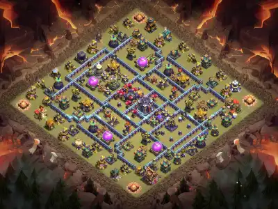 Layout TH15 War Base with Central Town Hall Ring