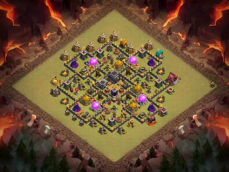 TH9 War Base Copy Link Anti 3 Star Ring Style Layout