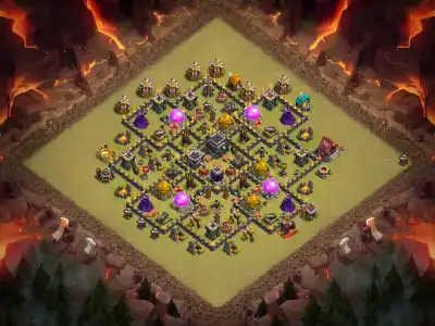 Layout TH9 War Base Copy Link Anti 3 Star Ring Style Layout