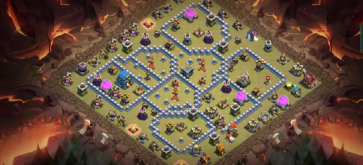 TH12 War Base for CoC Anti Electro Dragon Copy Link