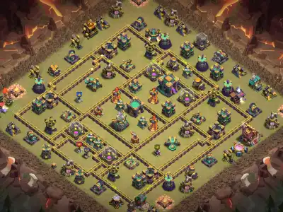 Layout TH14 War Base for coc with Ring Pathing | war badr