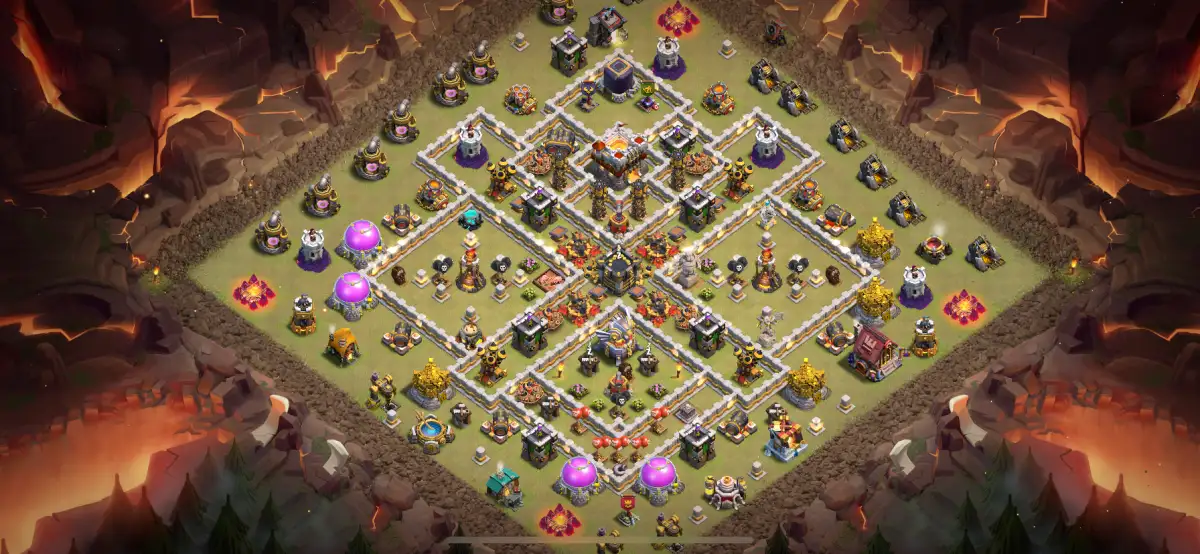 TH11 War Base with Anti 3 Star Diamond Core