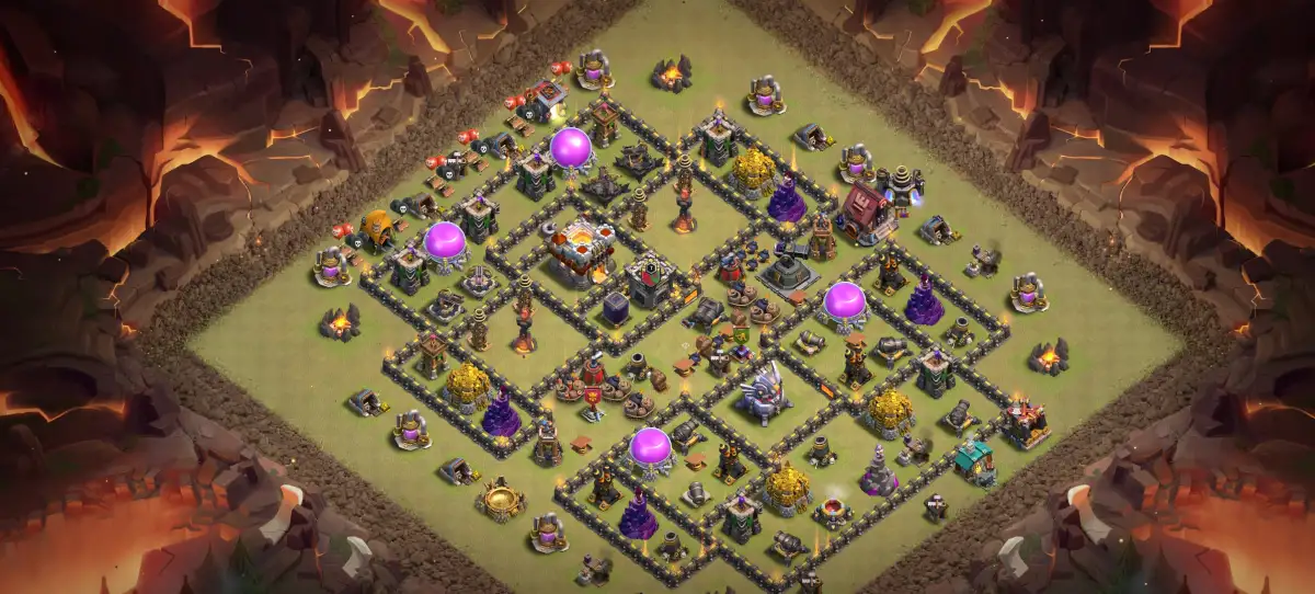 TH11 War Base for Clash of Clans with Split Core Copy Link