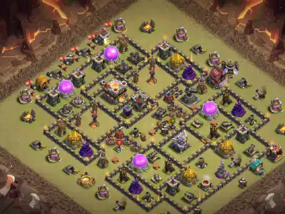Layout TH11 War Base for Clash of Clans with Split Core Copy Link