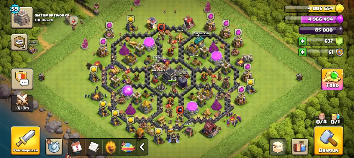 TH9 Farming Base with Central Core and Anti-Dragon Coverage