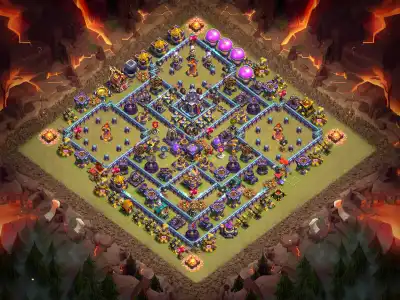 Layout TH15 War Base Anti 3 Star Layout for Clash of Clans