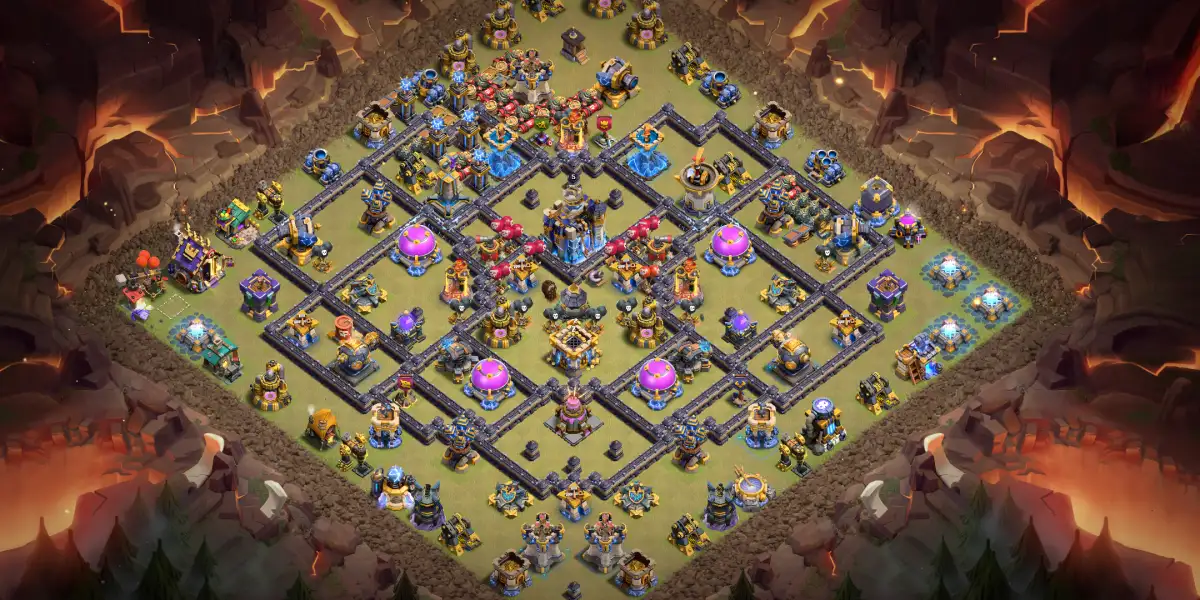 TH18 War Base with Split Core and Anti 3 Star Pathing