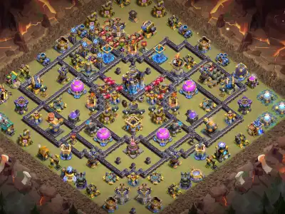 Layout TH18 War Base with Split Core and Anti 3 Star Pathing