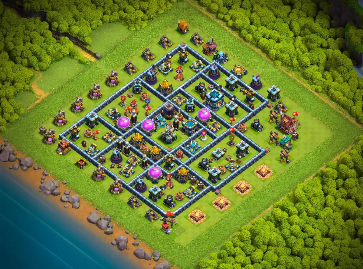 TH13 Farming Base Anti 3 Star Layout with Copy Link