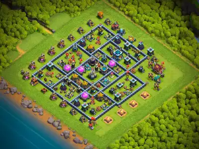 Layout TH13 Farming Base Anti 3 Star Layout with Copy Link