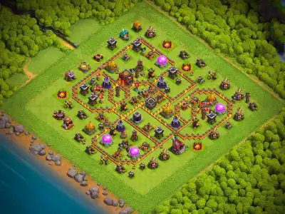 Layout TH10 Farming Base Copy Link | Safe Dark Elixir Loot Layout