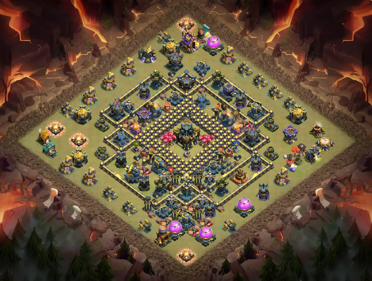 TH17 War Base Anti 3 Star Ring Layout with Copy Link