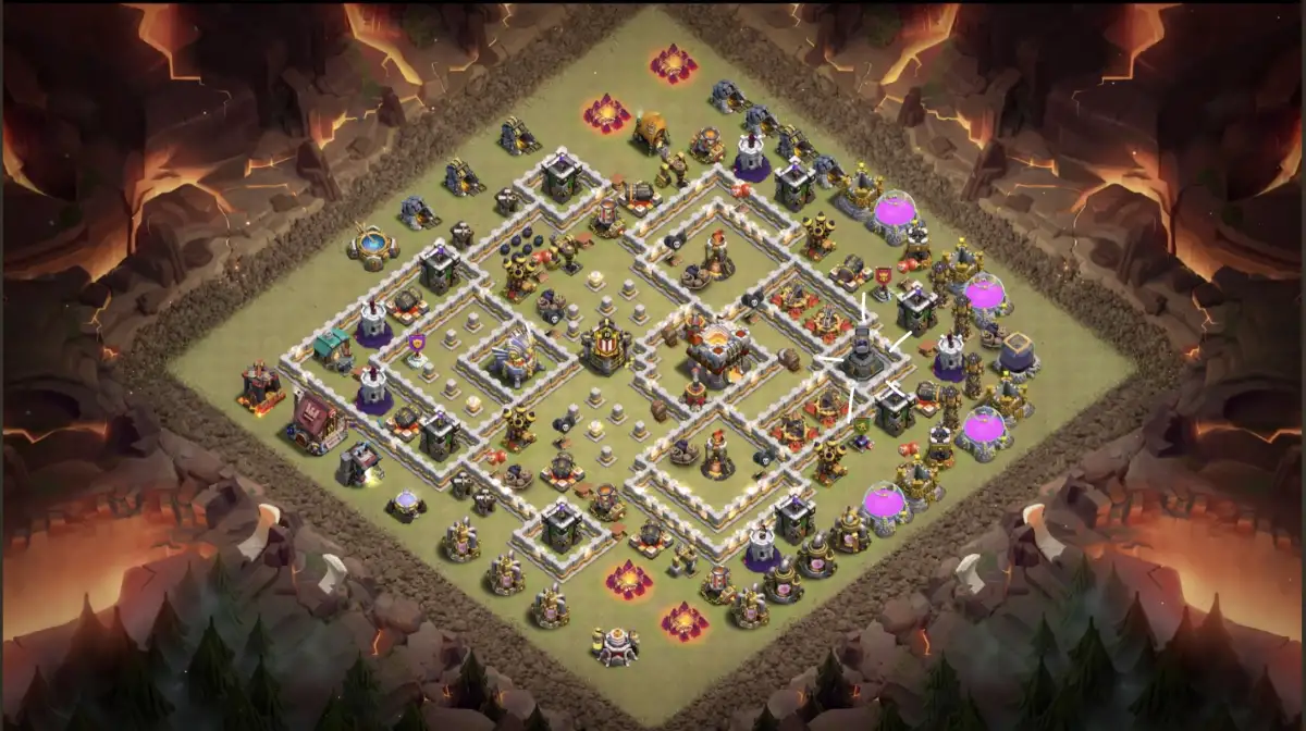 TH11 War Base Anti 3 Star for Clash of Clans Copy Link