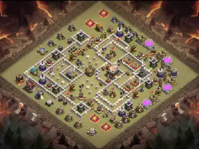 Layout TH11 War Base Anti 3 Star for Clash of Clans Copy Link