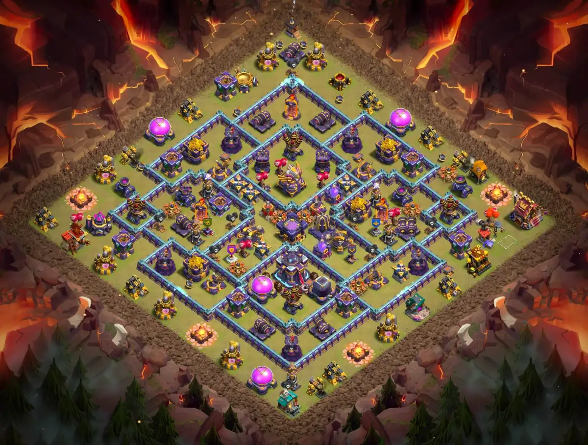TH15 War Base with Offset Town Hall and Ringed Core