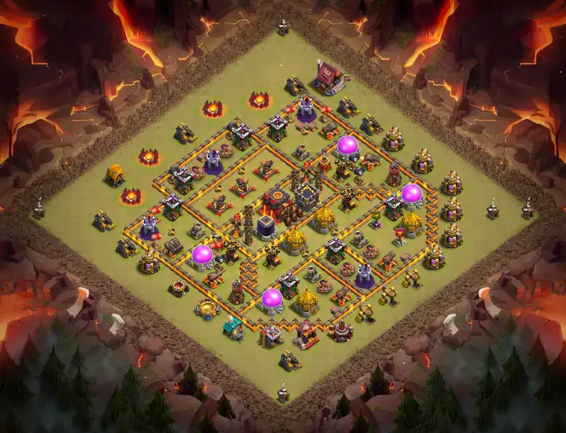 TH10 War Base Anti 3 Star Layout for Clash of Clans