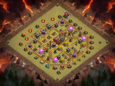 Layout TH10 War Base Anti 3 Star Layout for Clash of Clans