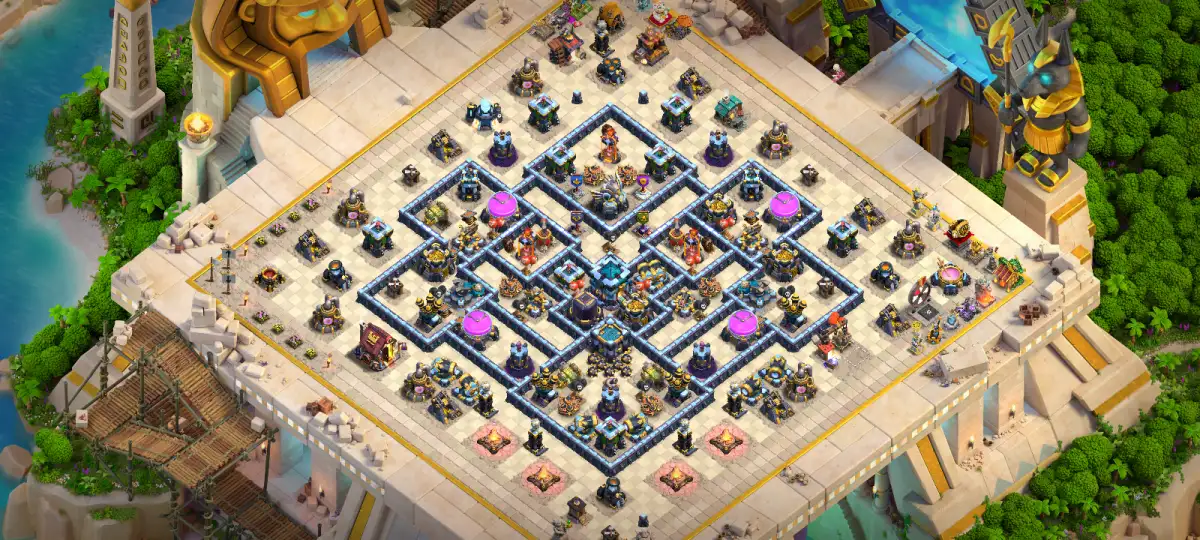TH13 Anti 3 Star Hybrid COC Base Layout with Copy Link