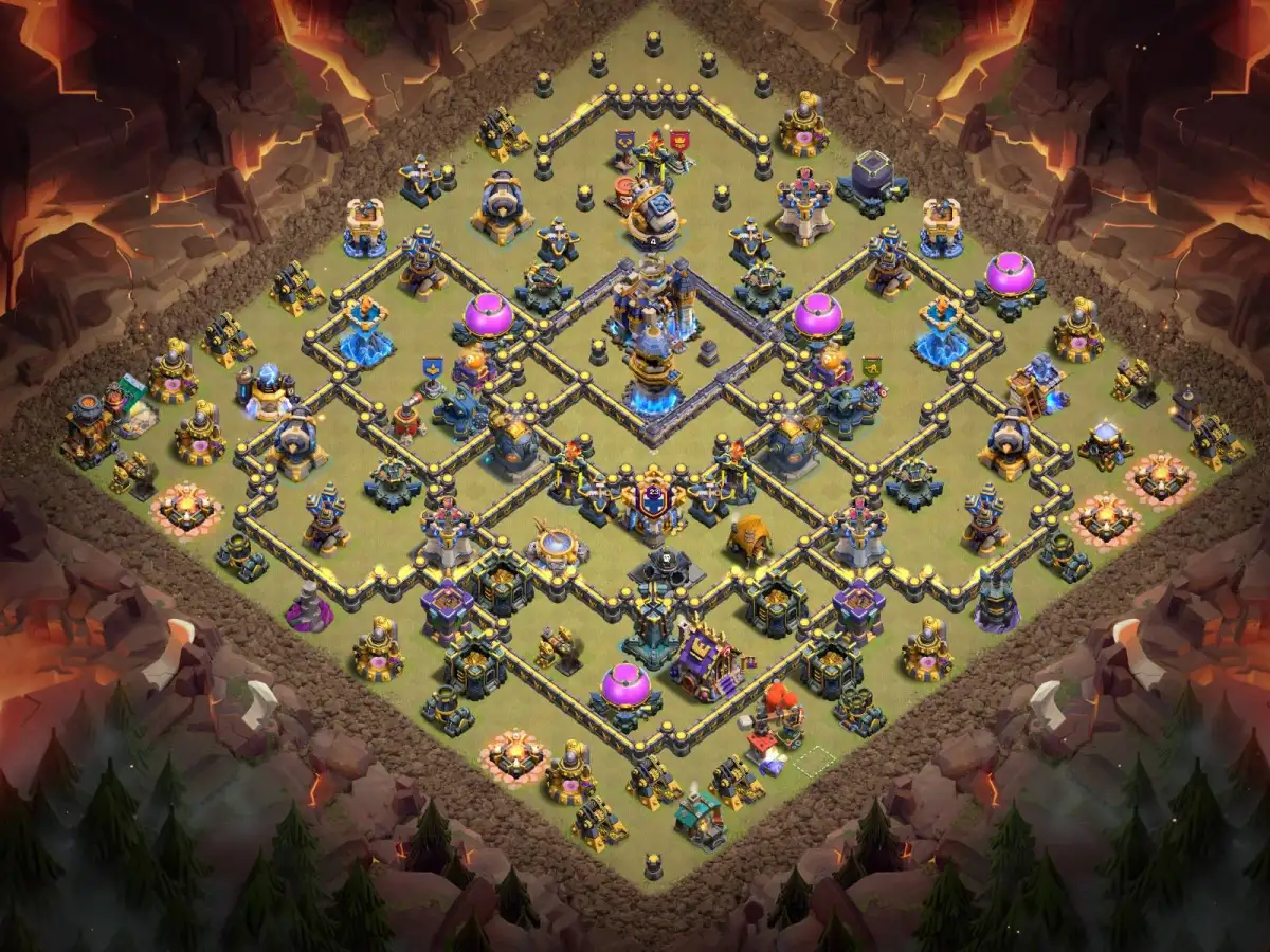 TH18 War Base Layout for Clash of Clans Anti 2 Star