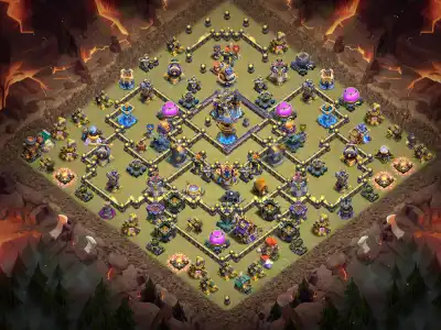 Layout TH18 War Base Layout for Clash of Clans Anti 2 Star