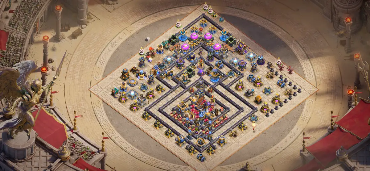 TH18 War Base with Central Core and Anti Air Spread