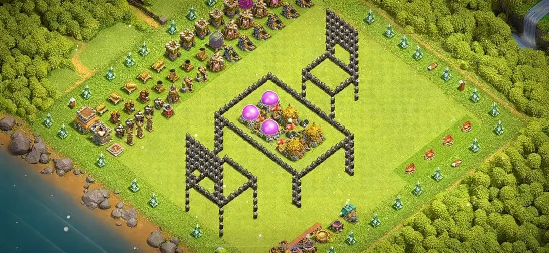 Layout War-Ready TH8 Troll / Funny Coc Layout | Chicken Dinner