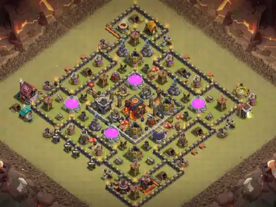 Layout TH10 War Base Anti 2 Star Ring Layout with Copy Link