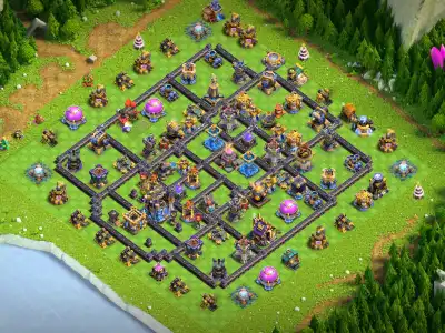 Layout TH18 War Base Layout for Clash of Clans Anti 2 Star