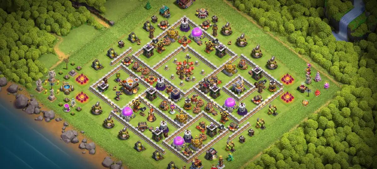 TH11 War Base Anti 3 Star for Clash of Clans Copy Link