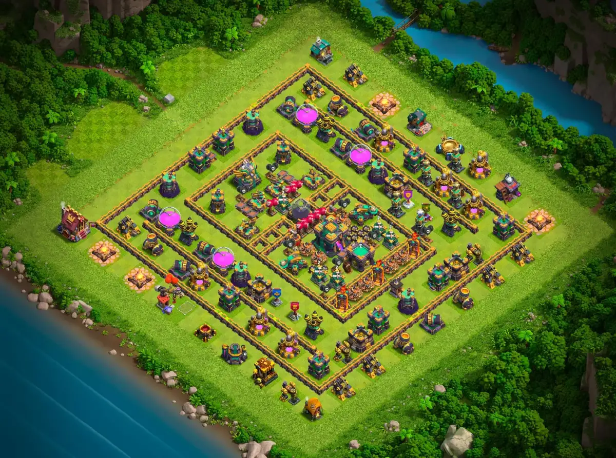 TH14 Farming Base Anti 3 Star Layout for Clash of Clans