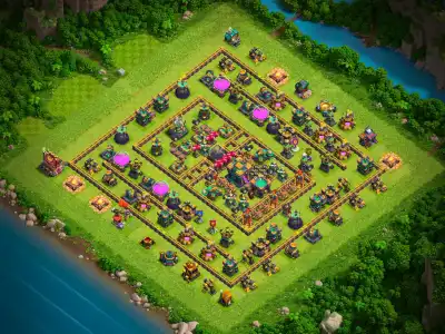 Layout TH14 Farming Base Anti 3 Star Layout for Clash of Clans