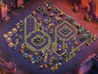 Layout TH17 War Base Copy Link for Clash of Clans Anti 2 Star