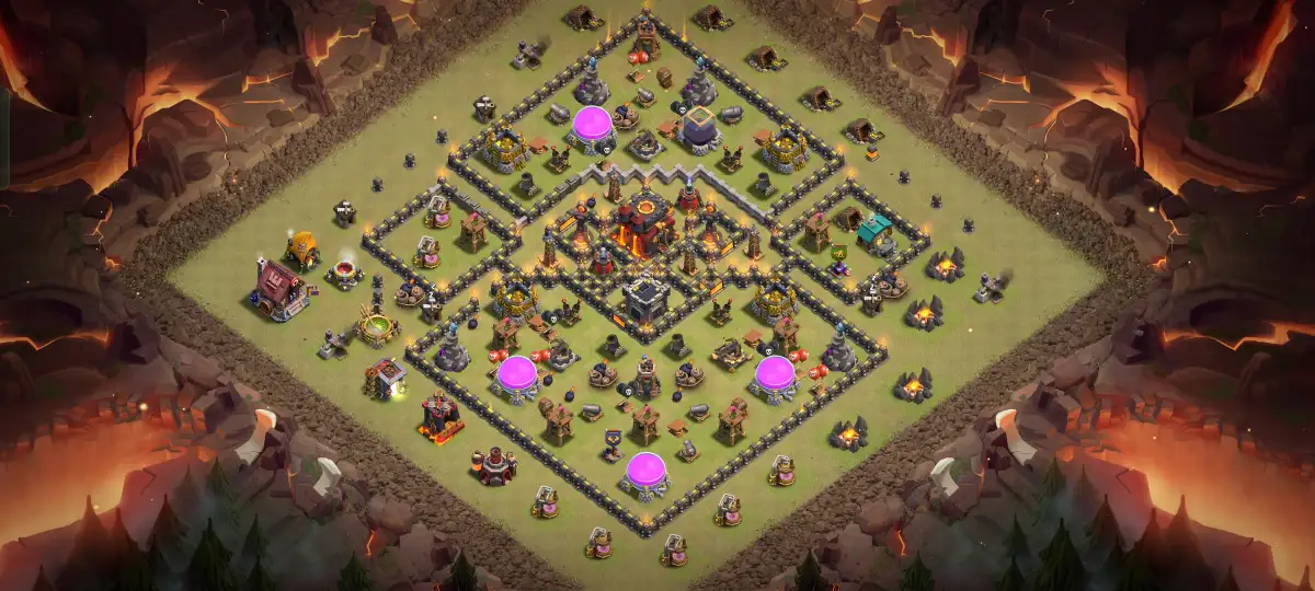 TH10 War Hybrid Base Anti Dragon Layout with Copy Link
