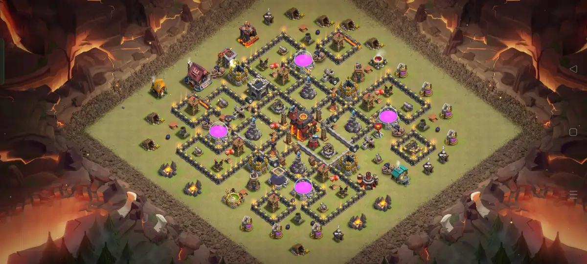 TH10 War Base Anti 3 Star Hybrid for Clash of Clans