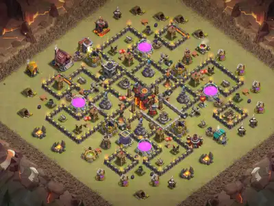 Layout TH10 War Base Anti 3 Star Hybrid for Clash of Clans