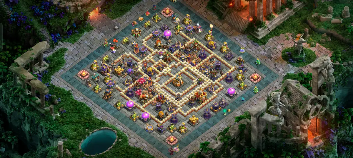 TH16 Hybrid Farming Base for CoC Anti Electro Dragon Copy